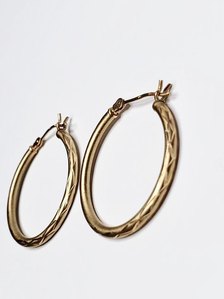 Emory Medium 14K Gold Hoop Earrings